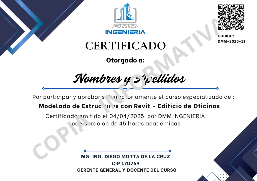 Certificado DMM Anverso